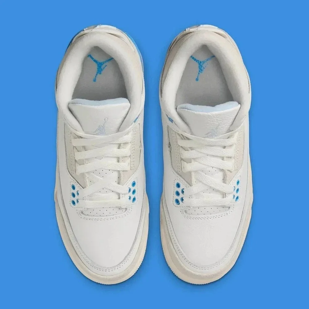 Air Jordan 3‎ Retro (GS) Size 4.5Y Shoes Summit White/Hydrogen Blue DM0967-101